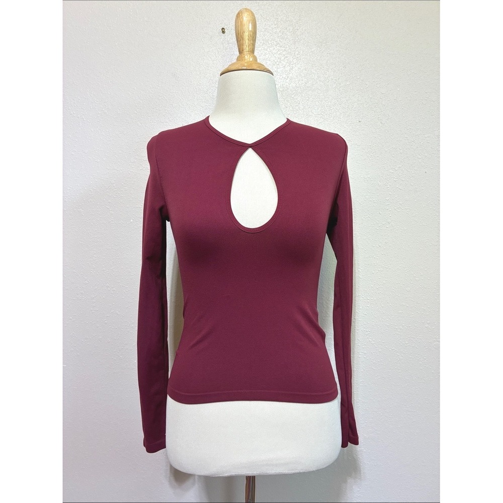 Intimately Free People XS/S Wine Maroon Get Ready Seamless Long Sleeve Top